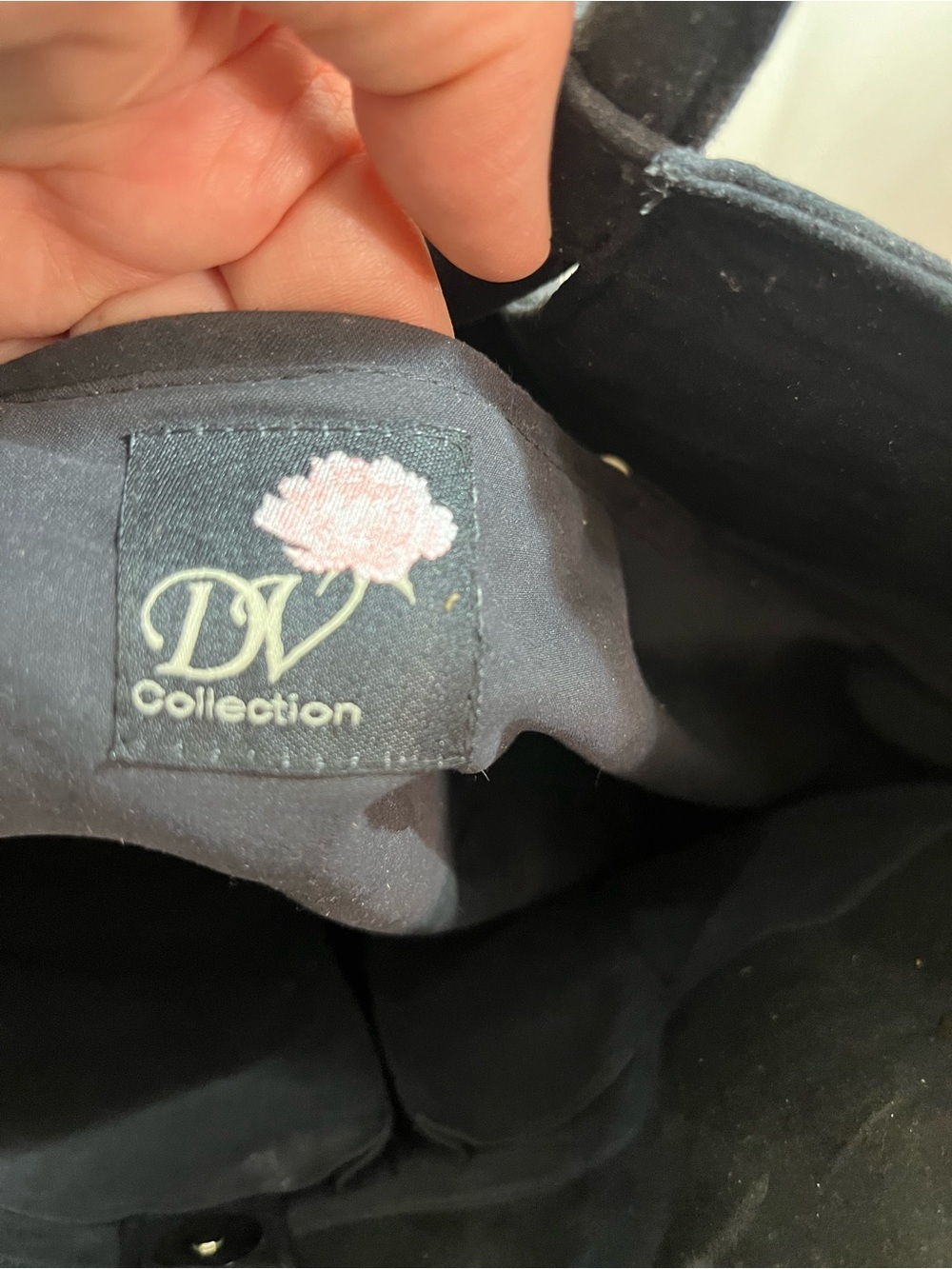 Embroidered Black Floral handbag/clutch purse vintage suede - Picture 5 of 10
